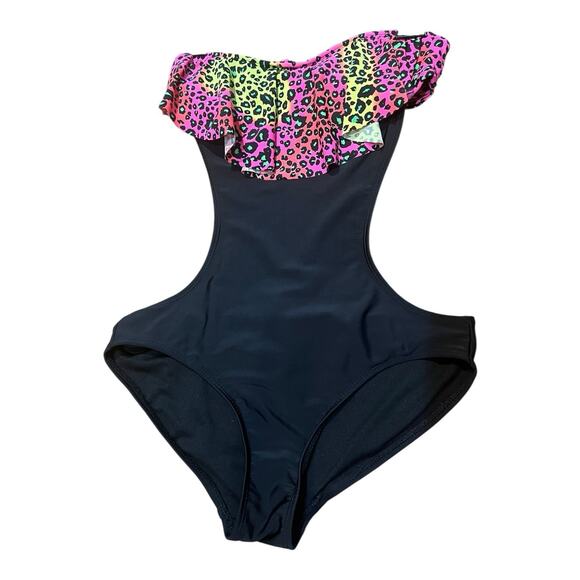 OP Sexy Monokini Animal Print 1 Piece Swimsuit Cut Out  Bathing Suit Med - Picture 1 of 8